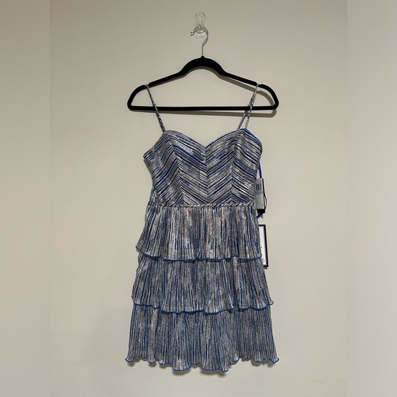 City Studio Multicolor Metallic Tiered Mini Dress Size 5/6 Party Prom Cocktail - Picture 1 of 10